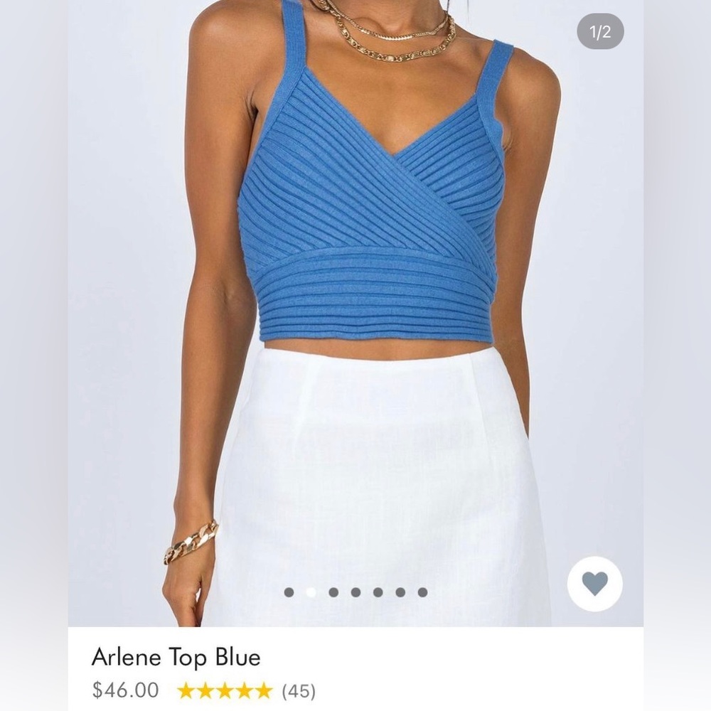 Princess Polly Arlene Top Blue